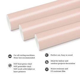 TECKWRAP Permanent Adhesive Vinyl 12" x 10ft, Matte Peach Pink