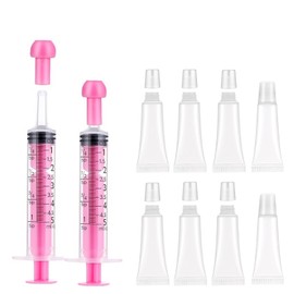 8 PCS Lip Gloss Tubes, 10 Ml Clear Mini Lip Balm, Girls Lip Balm with 5ml Syringes, Refillable Empty Tubes Clear Cosmetic Containers Soft Tube, Lip Balm Tubes Empty for Women Girls DIY Lip Gloss