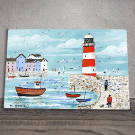 Global Designs Lighthouse Artwork by Maureen Bondfield Printed Onto Ceramic Picture Tile