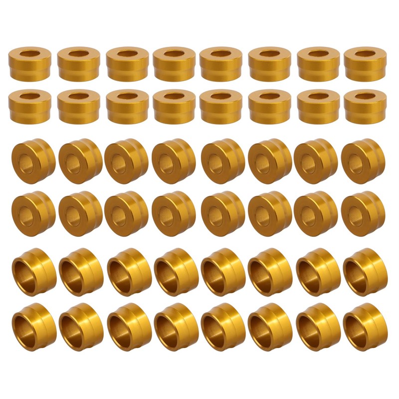 SHMTOOL 48PCS Gold Engine Bolt Cap Cover Kit Aluminum for