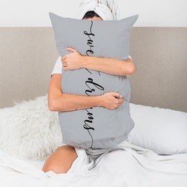 HONLUNG Sweet Dreams Throw Pillow Covers,Bed Decorative Pillows Covers, 24x16 Pillow Cover,Farmhouse Home Decor for Couch Bed Bedroom（Gray）