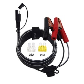 SCCKE 10FT 14AWG Battery Alligator Crocodile Clip to SAE Connector Extension Cable,12V SAE Quick Release Adapter to Alligator Clips Quick Disconnect Cable