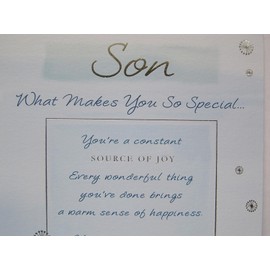 STUNNING SON WHAT MAKES YOU SO SPECIAL 5 VERSE BIRTHDAY GREETING CARD