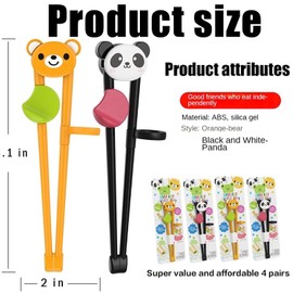Kids Training Chopsticks, 2 Pairs Kid Chopsticks, Reusable Chopstick Helper, for Children Toddler Beginners Right or Left Handed, Snack Chopsticks, Tweezer Tongs Food Clips