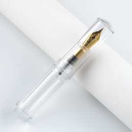 erofa Majohn Wancai Mini Eyedropper Fountain Pen Fine Nib, Transparent Resin Pocket Size Travel Short Pen