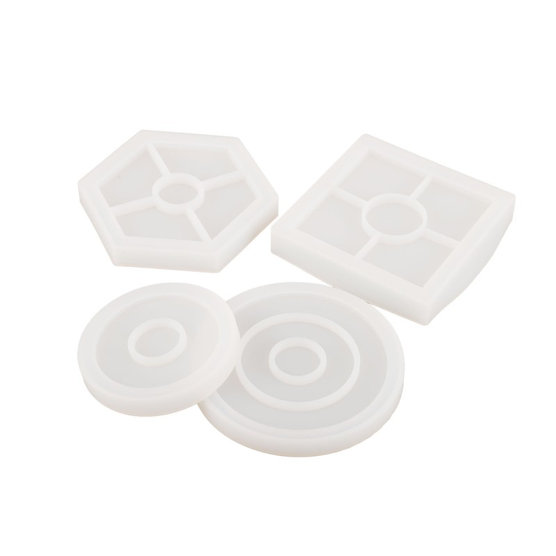 8 Pcs Silicone Coaster Molds Silicone Epoxy Resin Coaster Casting