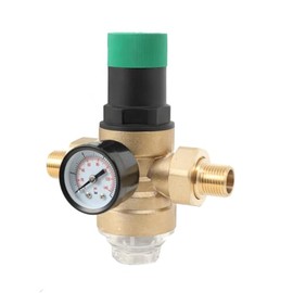 Cozyel Pressure Regulator Water 1/2 Inch, Water Pressure Regulator with Water Pressure Gauge and Mesh Filter, Water Pressure Valve Made of Brass for Regulating Water Pressure, DN15 Pressure Regulator