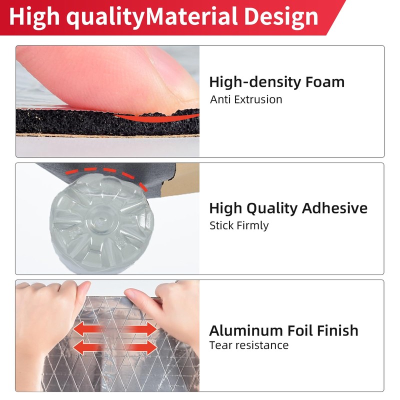 AggSound 157mil(4mm) 18sqft Aluminum Foil Finish Car Insulation Roll Sound