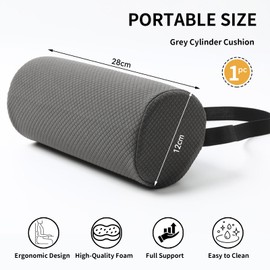 CharmBurst Ergonomic Lumbar Cushion with Cover, Lumbar Cushion Car with Strap, Back Support for Sofa Car, Back Cushion Against Pain, Intervertebral Disc Cube, Uplift Cushion