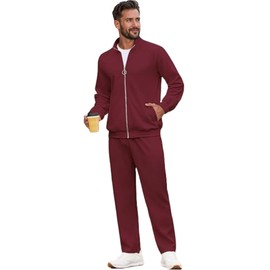 GUYLIGUYQI Mens 2 Piece Sweatsuits for Men Full Zip Casual Track Suits Athletic Jogging Suit Sets Sport Sweat Suit