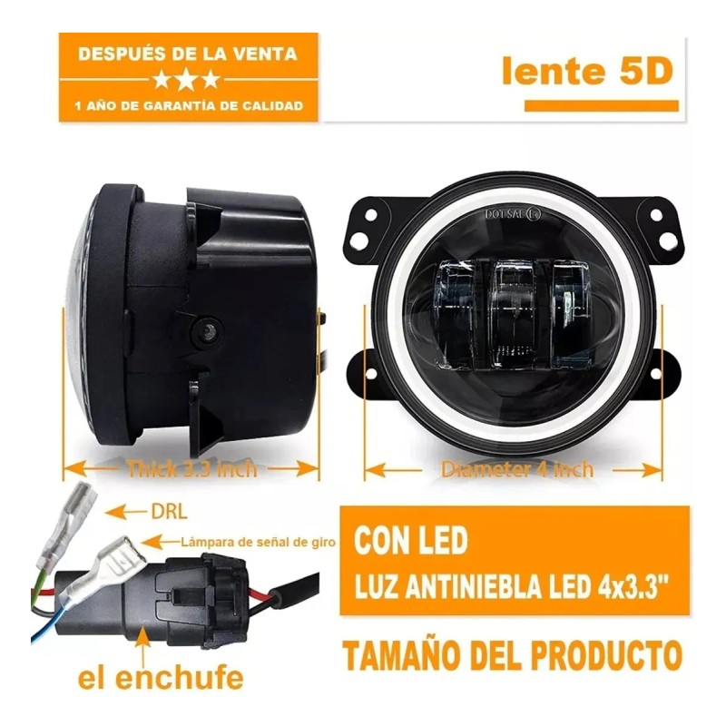 Focos Lupu 5x7 H4 Led Blanco Frío Para Auto/camioneta