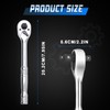 Ryrura 3-IN-1 Ratchet Handle,1/4",3/8",1/2" Drive Ratchet Wrench,72-Tooth Reversible Switch,Full-Polished Chrome