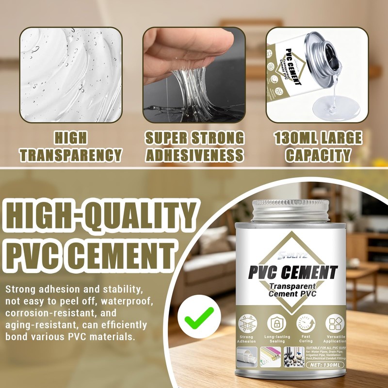 PVC Cement, PVC Pipe Glue, Strong Bonding Strength Pressure, 4.58