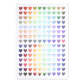 YS-029 Reward Sticker, Aurora, Heart, Rainbow, Decoration, Glitter, Large Capacity, 150 Sheets x 5 Sheets Per Sheet, Sparkling Plunging Round