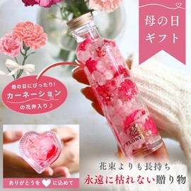 [FLOWERiUM] Herbarium Gift 2024 Flower Gift Anniversary Birthday Present for Women Loved Mother Flower Heart (Pink Purple)