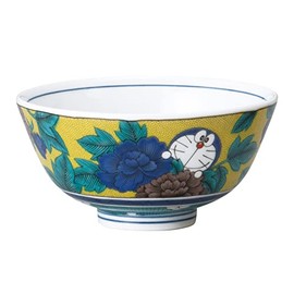 Kin-Jo Pottery 008161 Doraemon Rice Bowl, Approx. 4.7 inches (12 cm), Kutani Ware, Yoshidaya Style, 4 Colors, Made in Japan