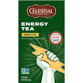 Celestial Seasonings Energy Green Tea, Contains Caffeine, 12 tea bags, Pack of 6 (Packaging May Vary)