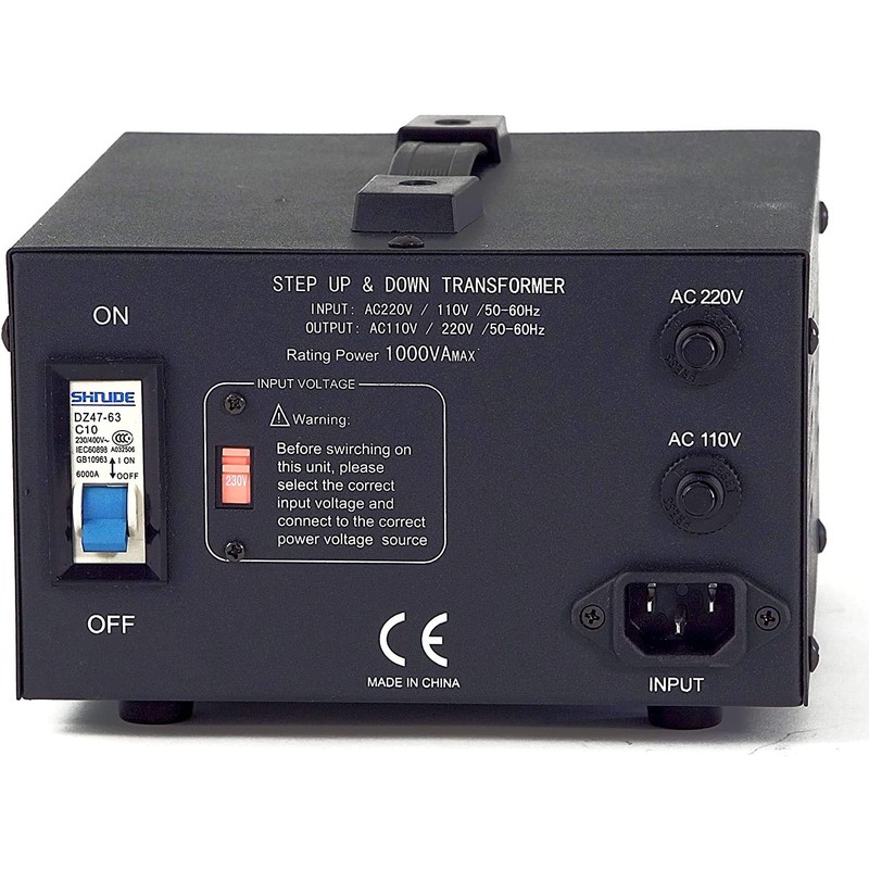 1000 Watt Voltage Converter Transformer by LiteFuze - Step Up/Down