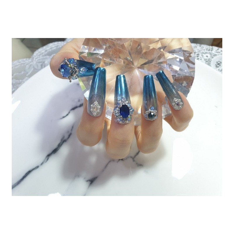 ❣️High quality ✨Winter sea parts nail tips✨ - Short ballerina