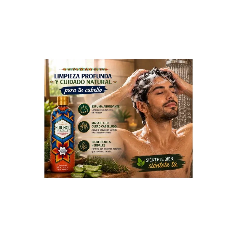 Shampoo Huichol Original Fortalecedor (brillo) Cabello 400ml