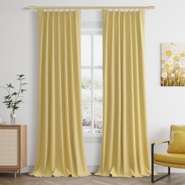 Cortinas opacas de lino gris de 108 pulgadas de largo, juego de 2 paneles para sala de estar, recámara, cortinas plisadas con aislamiento térmico 100% negro con ganchos, oscurecimiento de la