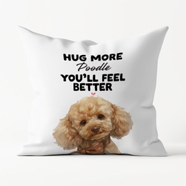 Poecinvi Poodle Dog Pillow Covers 18x18 Double-Sided, Poodle Gifts for Women, Dog Mom Lovers Owners Gifts for Women Throw Pillow Covers for Couch Bed Home Bedroom Living Room Decor