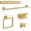 TURS Brushed Gold 5 Pieces Bathroom Hardware Set, SUS304 Stainless
