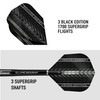 Harrows SUPERGRIP BLACK EDITION 90% Tungsten Steel Tip Darts Set.