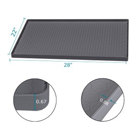 Jacooxi Under Sink Mat 28 x 22 for Kitchen Waterproof, Silicone Under Kitchen Bathroom Protector Sink Liner Mat, Grey
