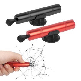 MagiSel Pack of 2 Seat Belt Cutter Emergency Hammer Car with Belt Cutter, 2 in 1 Emergency Hammer Car, Portable Safety Hammer, Glass Breaker Rescue Tool for Car, Black and Red