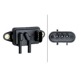 HELLA 6PP 009 409-401 Sensor, Exhaust Pressure - 3-Pin - Screwed
