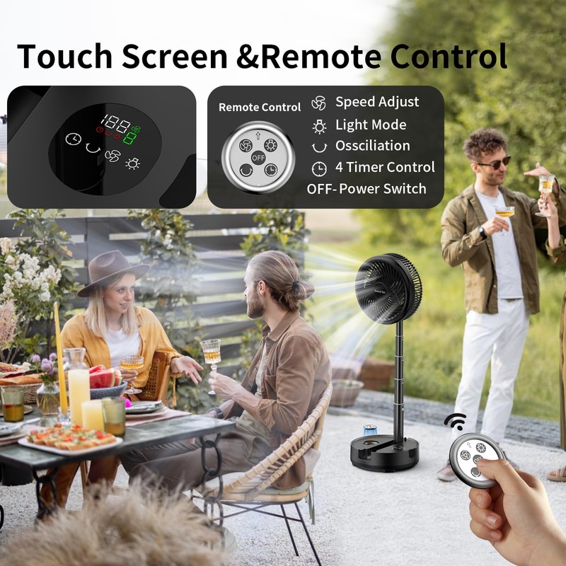 Socool 40000mAh Portable Fan Foldable Battery Rechargeable with 8 Speed