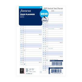 Filofax 2025 A5 Year Planner vertical 25-68501