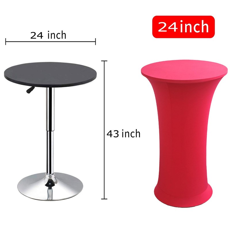 Deisy Dee 24x43 Cocktail Spandex Stretch Round Tablecloth Table Cover
