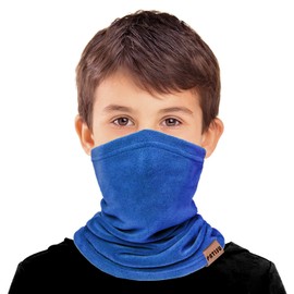 2 máscaras para el cuello para niños, forro polar, para invierno, pasamontañas, a prueba de viento, para esquí, motocicleta, Azul marino, azul real