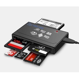 Genérico Lector de Tarjetas de Memoria Múltiple HUB 6en1 USB Compatible con SD, Micro SD, Mini SD, XD, CF, M2. Alta Velocidad de Transmisión de Datos.