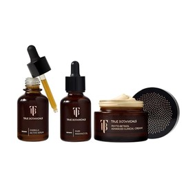 True Botanicals Anti-Aging Essentials | Increase Hydration, Treat Fine Lines & Wrinkles | Contains Chebula Active Serum, Renew Pure Radiance Oil, and Phyto Retinol Advanced Clinical Cream