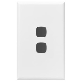 HPM Excel 2 Gang Light Switch Cover Plate, White