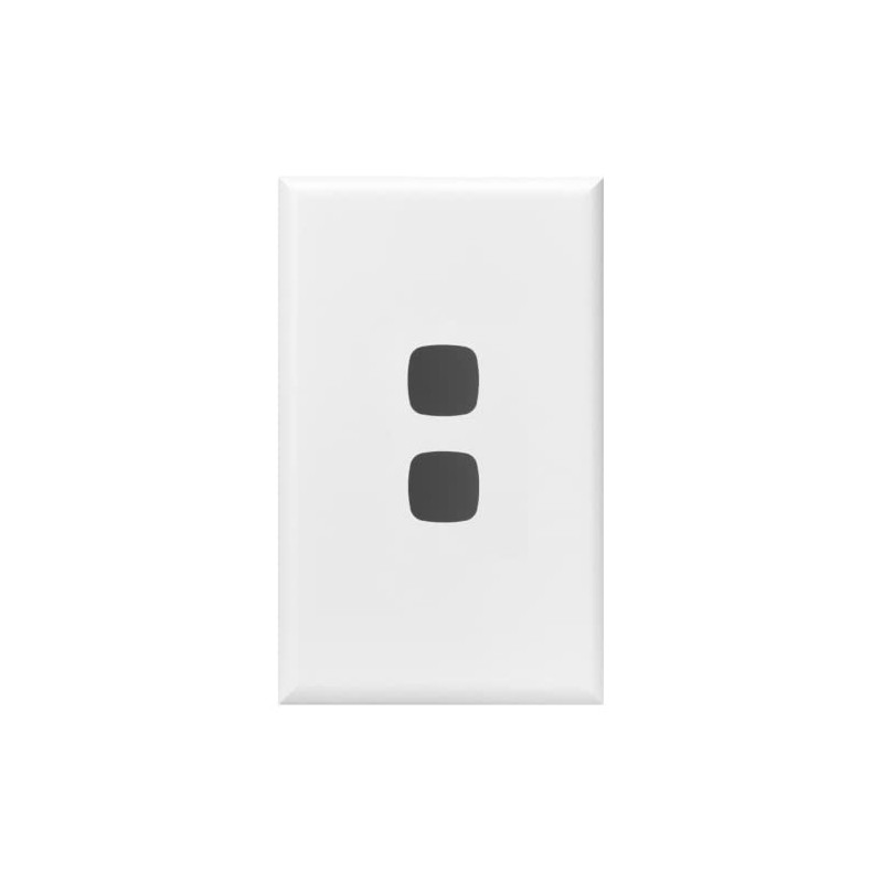 HPM Excel 2 Gang Light Switch Cover Plate, White