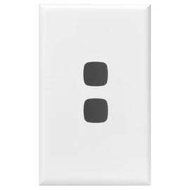 HPM Excel 2 Gang Light Switch Cover Plate, White