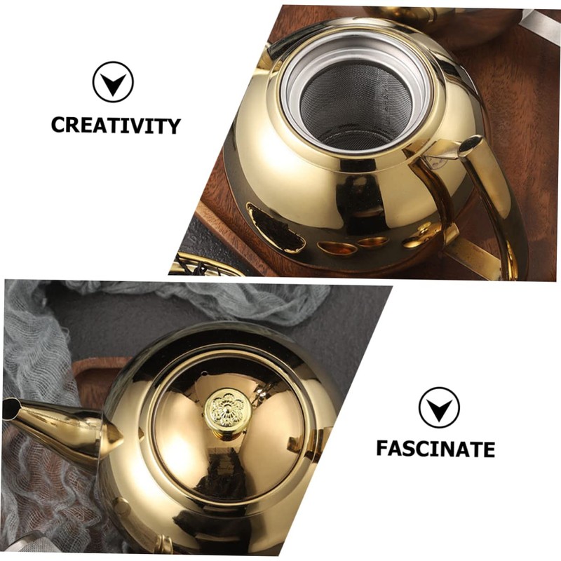 Gatuida Elegant Stainless Steel Teapot Tea Sets for Women Tea