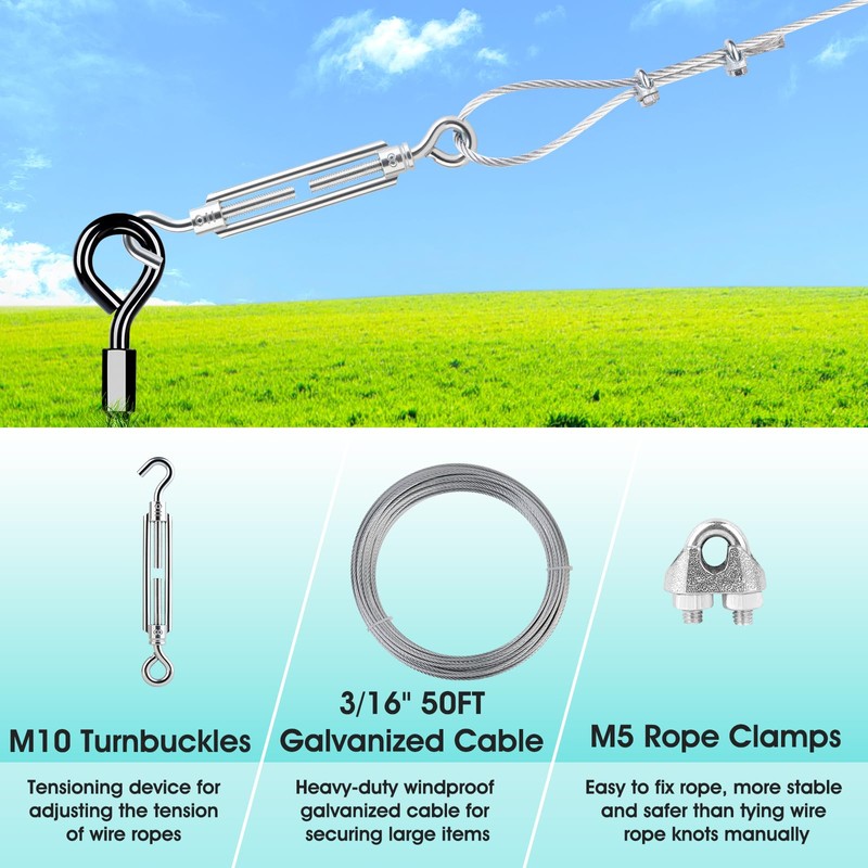 27" Ground Anchors Heavy Duty Shed Anchors Kit, Mobile Home