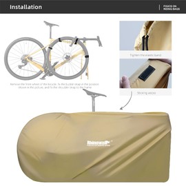 Rhinowalk Bicycle Carrying Bag Ultralight Bike Travel bag Lightweight Cycling Transport Storage Case for 26 inch to 27.5 inch Mountain bike and 700C road bike(Black)