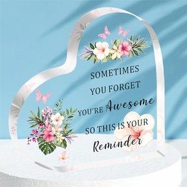 HULALA Motivational Gifts Somtimes You Forget You Are Awesome Gift Inspirational Gifts For Women Friends Girls Daughter Birthday Chritsmas Graduation Acrylic Plaque Presents