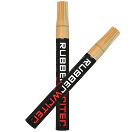ColorLugs RubberWriter Paint Pen for Car Tires | Oil-Based Marker for Tire Lettering | Waterproof Ink | Fast Drying | Medium Size Tip | Apply at Home | Color: Gold | Pack of 2 Pens