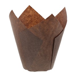 Royal Brown Tulip Style Baking Cups, Large, Sleeve of 200, Made of Parchment Paper, Perfect for Home Baking and Small Bakeries