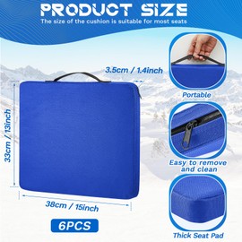 Sintuff 6 Pcs Stadium Seats for Bleachers Indoor and Outdoor Portable Chair Boat Canoe Kayak Seat Lightweight Padded Chair Cushion for Sports Events Outing Travelling Hiking Fishing Camping (Blue)