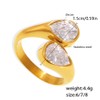 Cubic Zirconia Waterdrop Wrap Finger Band for Women Double Crystal