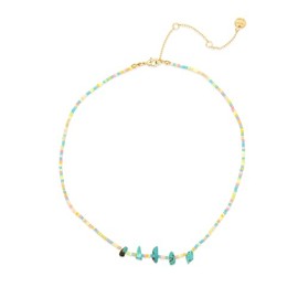Pura Vida Necklace Gold Solana Seed Bead Womens Choker Necklace, 14-Inch String