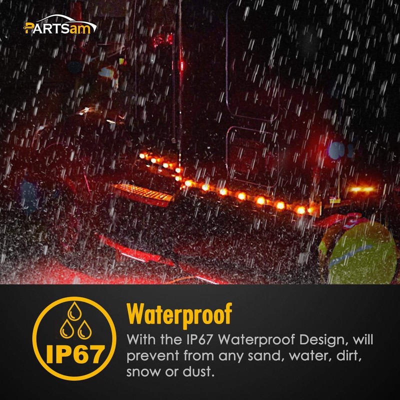 Partsam 2Pcs Red 6" LED Rectangle Side Marker and Clearance